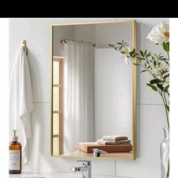 26*38 Brushed Gold Vanity Mirror