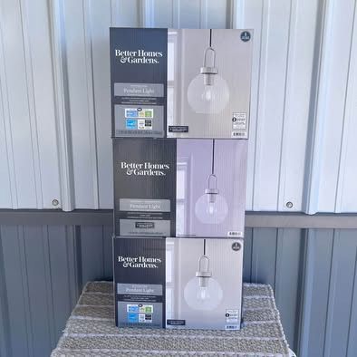 NEW (Set of 3) Glass Pendants Light Fixtures