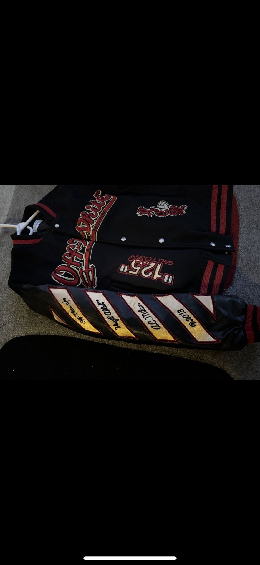 Off White Varsity Jacket Ac Milan