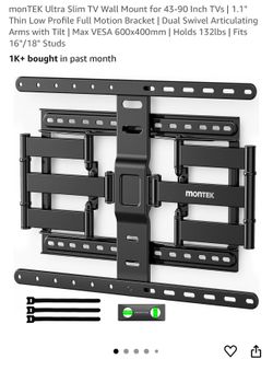 Ultra Slim Tv Mount 43-90 Inch Tv Mount