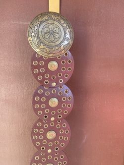 Western Brown Wide Disc Waist Belt V