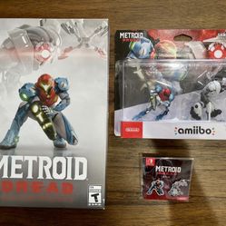 Nintendo Switch Metroid Dread Amiibo Bundle With Pin