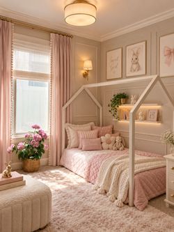 New White House Shape Twin Size Floor Bed With Mattress