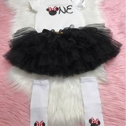 Minnie Mouse baby girl 1St Birthday Outfit 4Pcs size 12-18 Months
