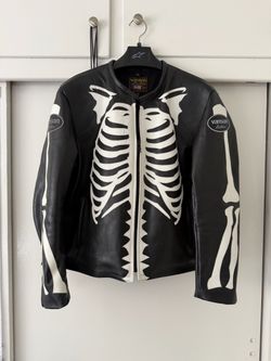 Vanson Bones Leather Motorcycle Jacket - size 48 XL