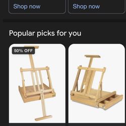 Art Alternatives Wood Sketchbox Easel - Portable Tabletop Studio