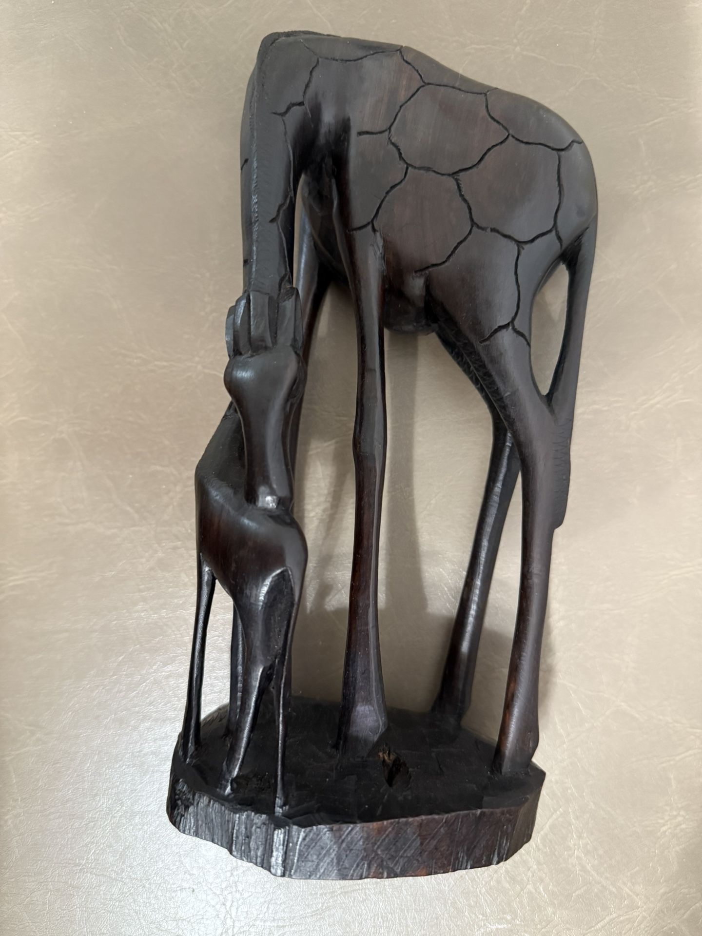 Vintage Giraffes Wooden Statue