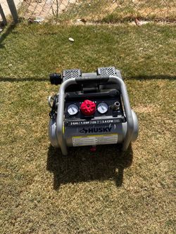 Husky 2 Gal. 135 PSI Portable Electric Oil-Free Quiet Jobsite Air Compressor with Dual Pressure Gauges and 1-Quick Coupler