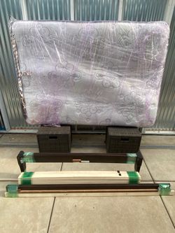 Queen hybrid mattress and frame