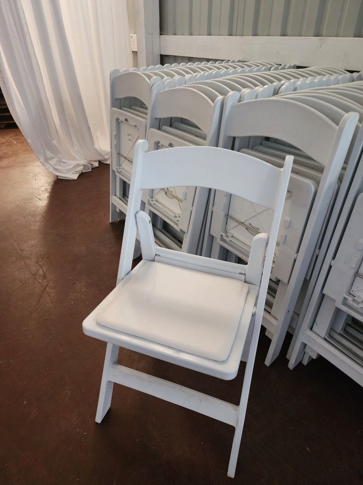 White Folding Resin Banquet Chairs