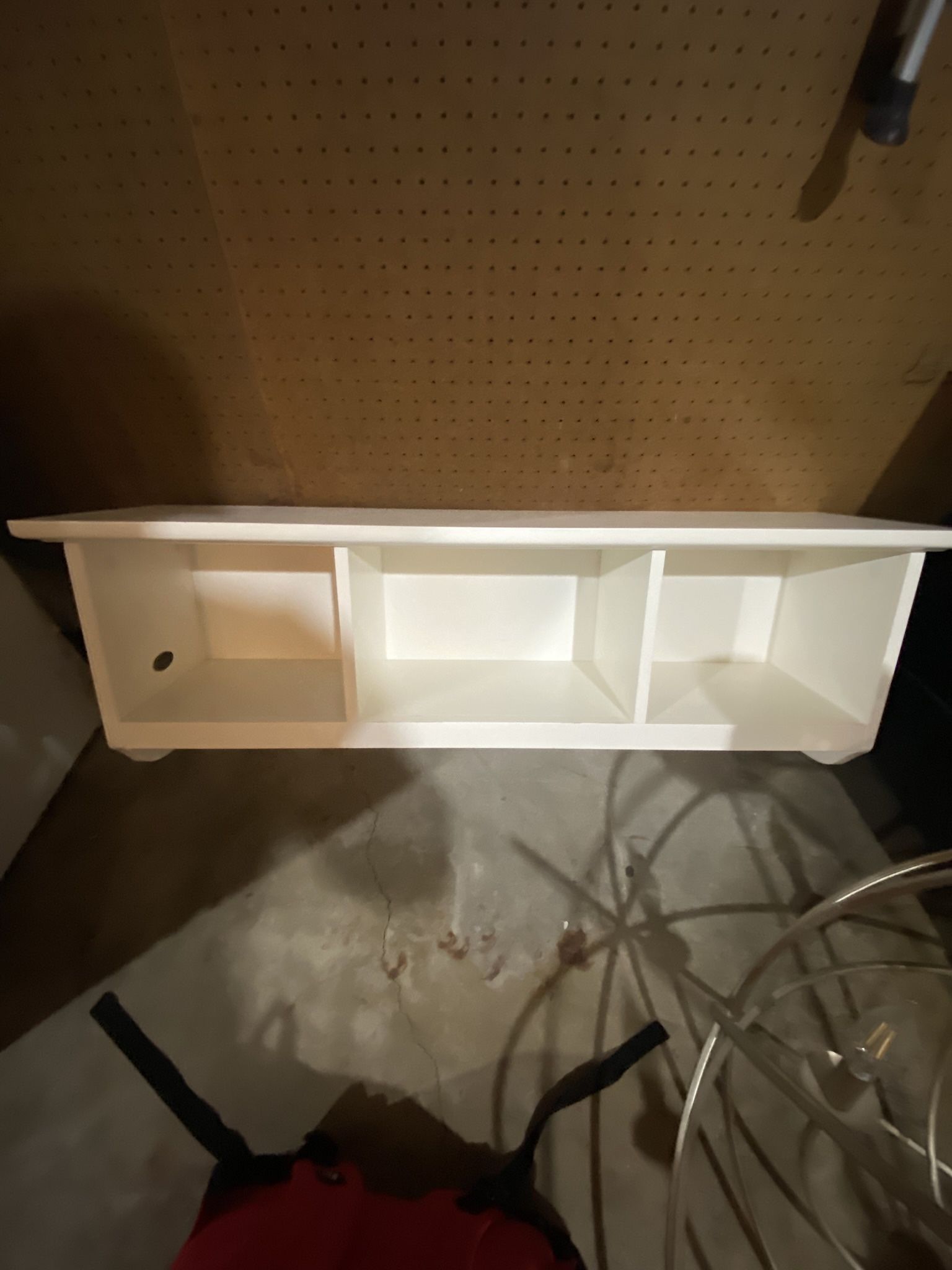 White Storage Shelf With Coat Rack