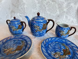 Tea Set With Dragons - Lithophane - Made In Japan 