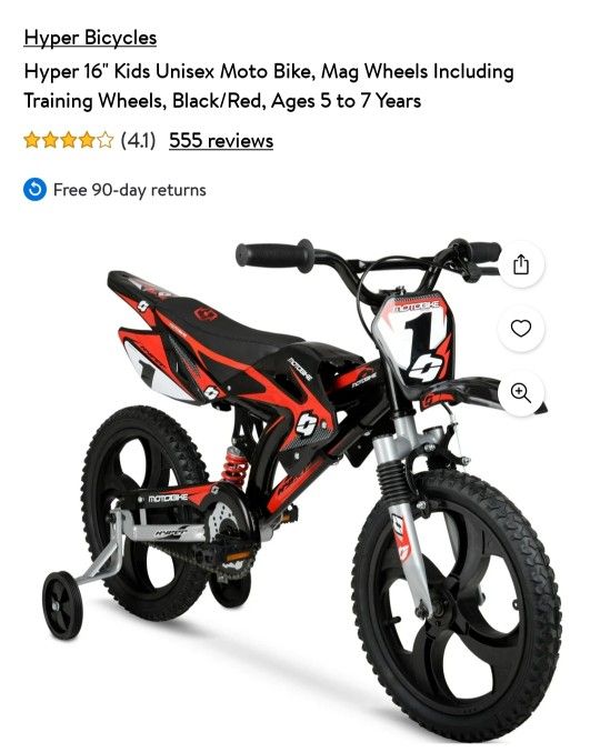 Hyper 16 Kids Unisex Moto Bike Mag Wheels Black Red Ages 5 to 7 Years for Sale in Ontario CA OfferUp