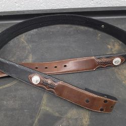 Nocona Men's Brown Leather Woven Belt