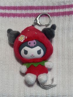 TOPTOY Sanrio Sweet Strawberry Series Plush Keychain - Kuromi 