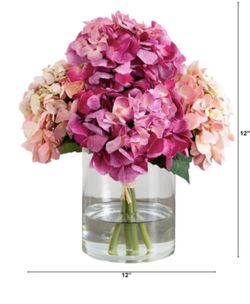 Nearly Natural  Faux 12" Hydrangea Arrangement SH