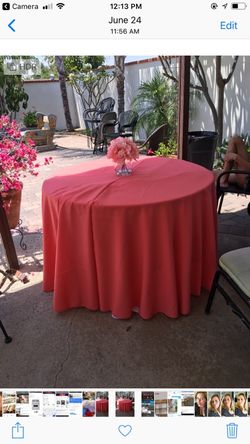 Coral color table cloths