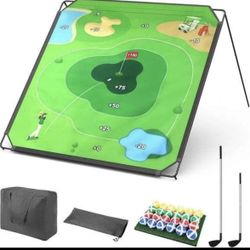 Golf Chipping Game, 70"x70" Indoor/Outdoor Family Yard Game