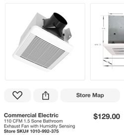 Commercial Electric 110 CFM Bathroom Exhaust Fan