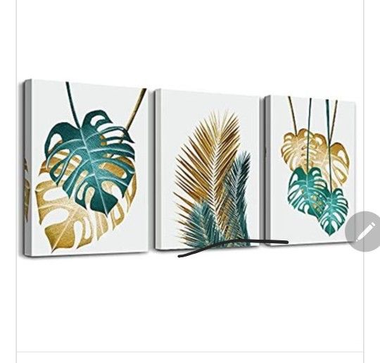 -Canvas WallAbstract Painting Leaves Wall Pictures Artwork