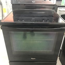 5 Burner Black Glass Top Stove 