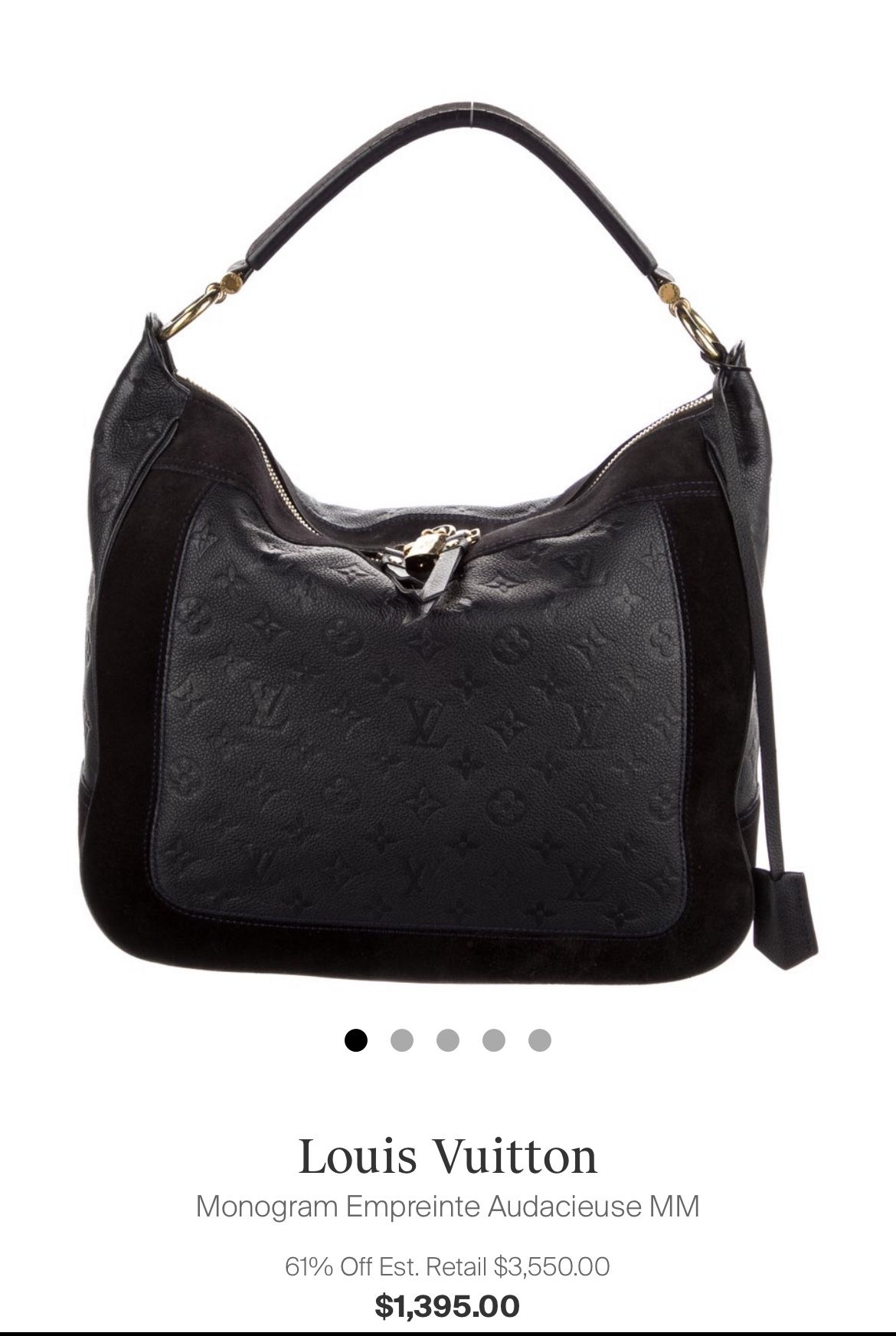 Loui Vuitton Monogram Empreinte Audacieuse MM Hobo Purse
