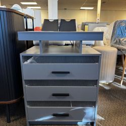 Nightstand with Wireless Charging Station and LED Lights,Modern Bedside Tables,Night Stand with 2 Transparent Drawers and Open Compartments,Bedroom Fu