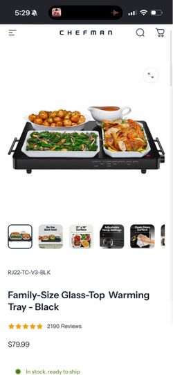 Chefman Glass Warming Tray