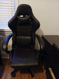 Black Gaming Chair with Red Stitching
