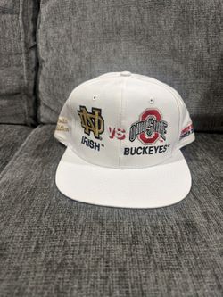Vintage Logo 7 Notre Dame Ohio State Rivalry Renewed Snapback Hat 1(contact info removed) NCAA