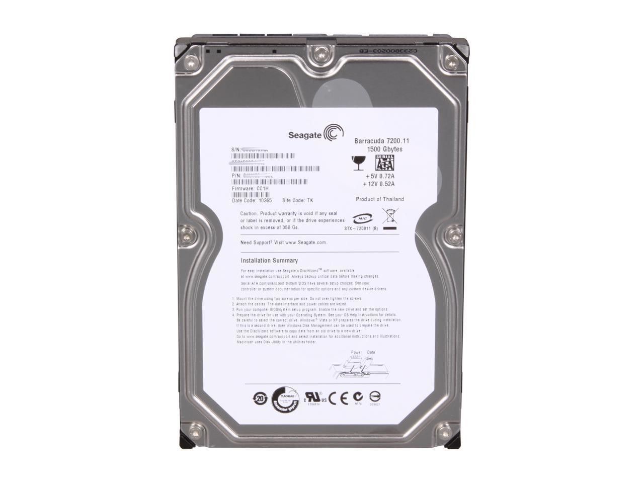 Seagate Barracuda 1.5 TB 7200RPM SATA Hard Drive