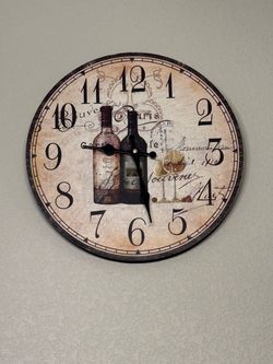 Vintage French Wine Decorative Wall Clock