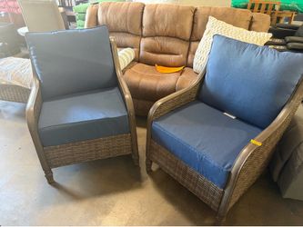 Set of 2 patios chairs (cushions included) $175 cash firm