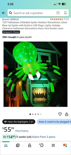 8 Ft Inflatable Spider