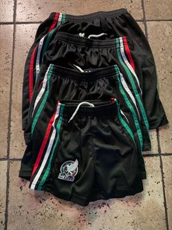 Kids Sports Soccer Shorts Black Mexico