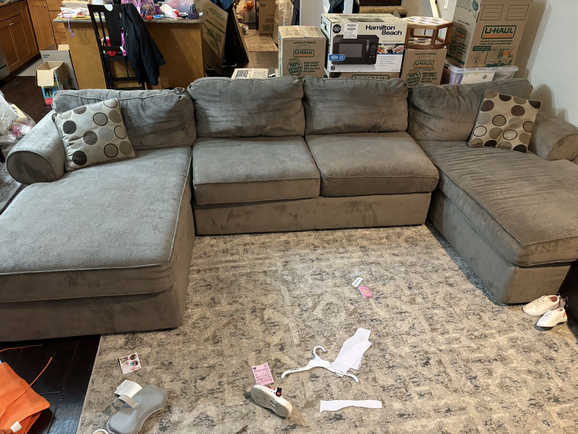 Sectional With Memory Foam Pull Out Bed
