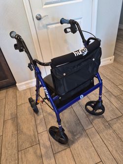 Hugo Elite Rollator Rolling Walker With Seat, Backrest And Saddle Bag