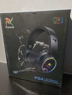 New Krysenix PG3 RGB Wireless Gaming Headset for PS4, PS5, PC - 2.4GHz 7.1 Surround Sound, Bluetooth Gaming Headphone W/ AI Detachable Noise Canceling