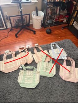 Green stripes Trader Joe’s tote bag