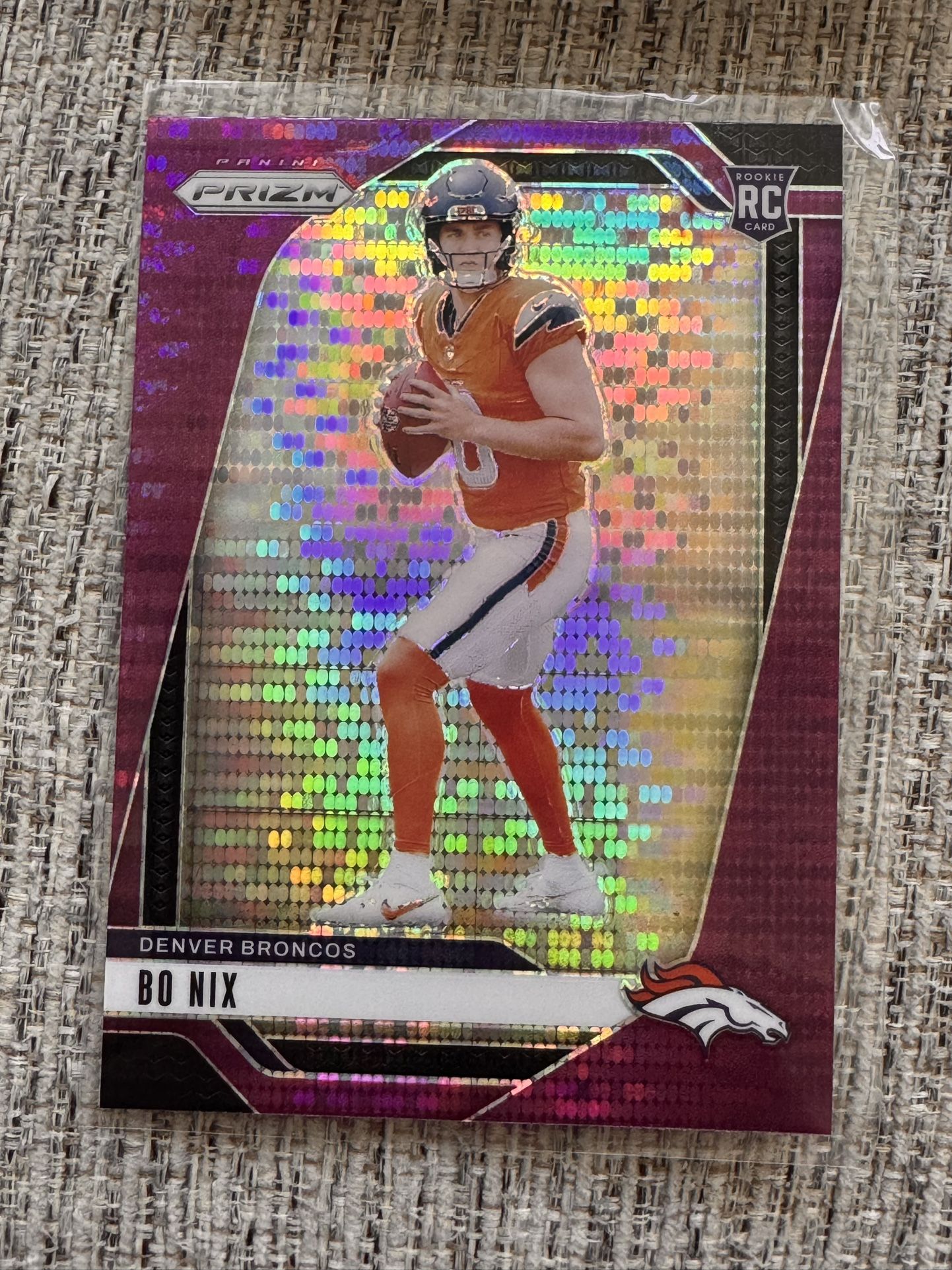 2024 Bo Nix Prizm Purple Pulsar Rookie Denver Broncos #309