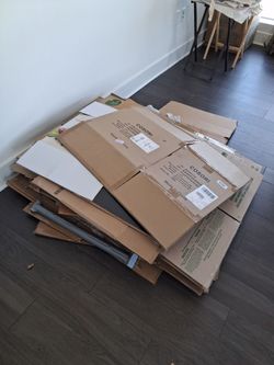 Moving boxes and packing paper
