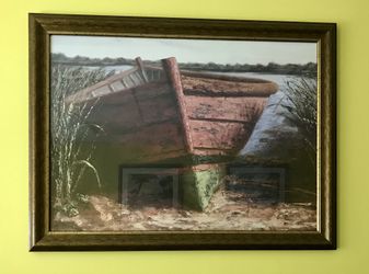 Beautiful framed boat measures 41x. 31