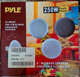 Pyle 8 inch in ceiling surround sound speakers 2 pairs