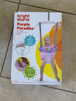 New Bright Starts Purple Paradise Baby Door Jumper 6-12 Months