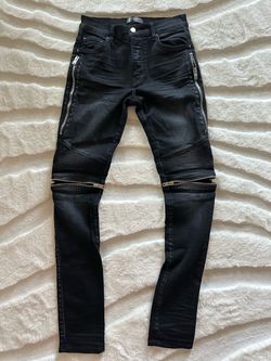 Like New! Amiri MX2 Black Waxed Biker Jeans Size 29