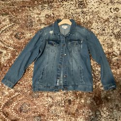 Malibleu Women’s Denim Jacket - Size M, 100% Cotton, NWT, Stylish & Cool!