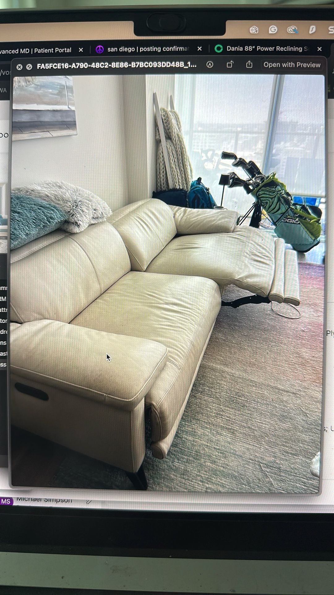 Dania 88” Power Reclining Sofa