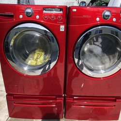 LG Washer And Dryer Set. With Pedestals 
