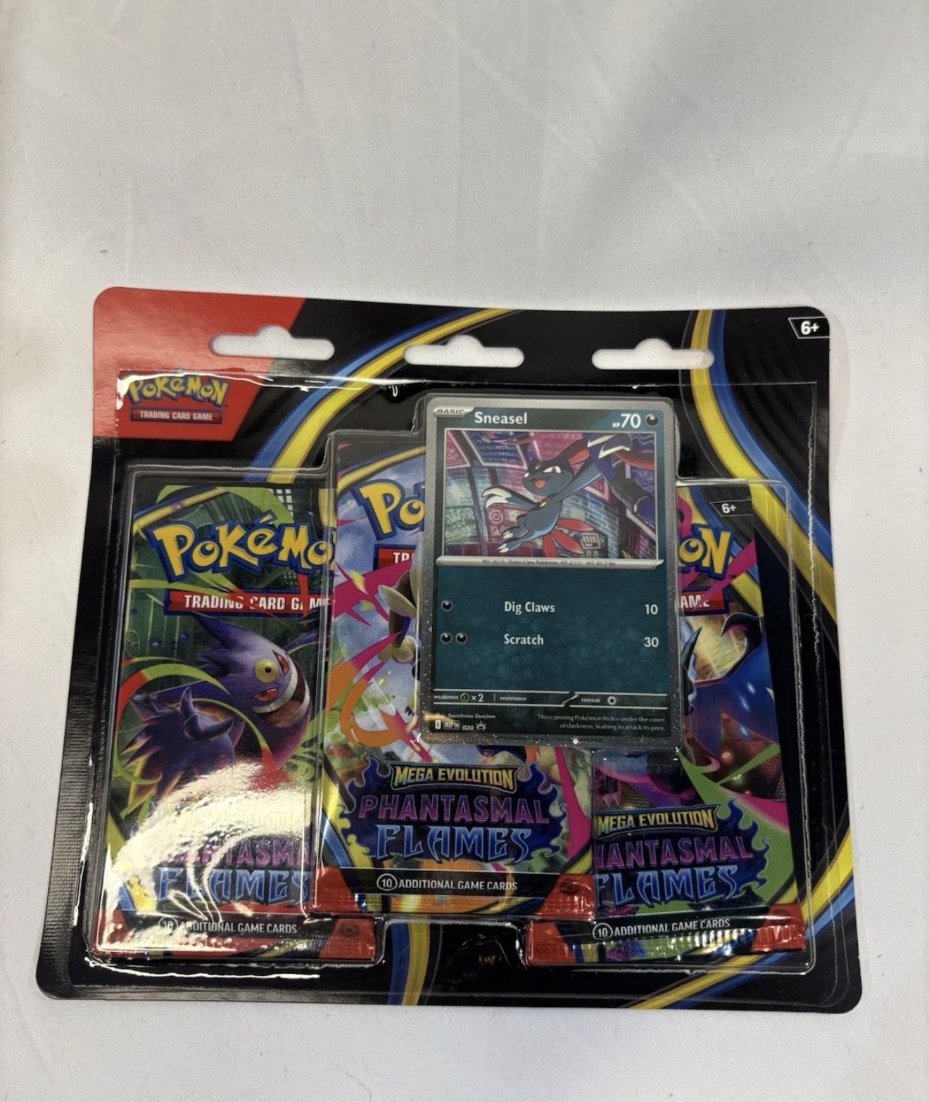 Pokemon Mega Evo Phantasmal Flames 3 Pack Blister Sneasel Promo