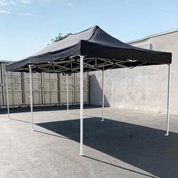 (NEW) $185 Heavy-Duty 10x20 FT Outdoor Ez Pop Up Canopy Party Tent Instant Shades w/ Carry Bag (Black, Red)